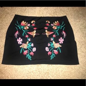 Floral SHEIN Size 18/3X Mini Skirt with Zipper